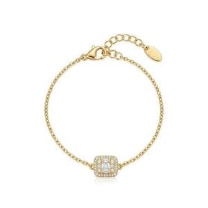 Empress Emerald Cut Gold Plated Bracelet Length 6.6" 16.8 cm